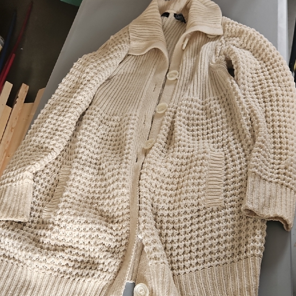 Men's Cream Sweater Cardigan